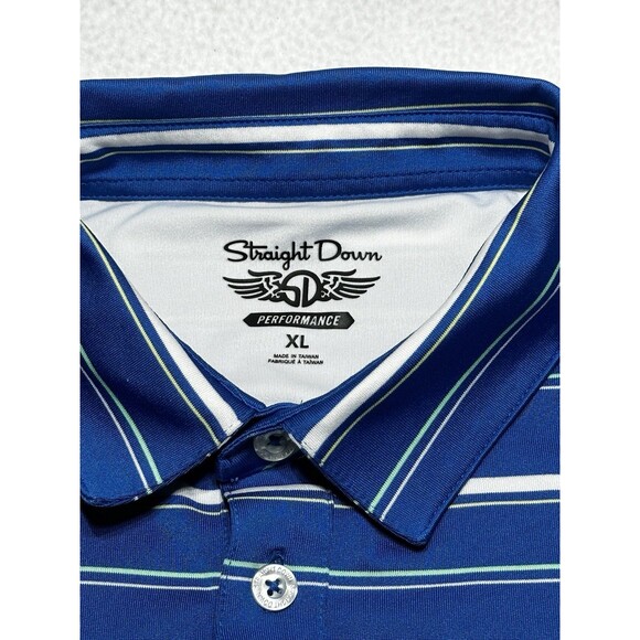 Straight Down Performance Polo Golf Shirt Men's XL Striped Bird LOGO* - Picture 3 of 9